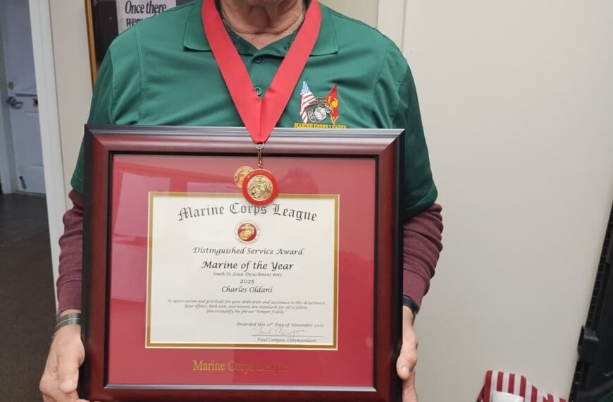 Charlie Oldani, originario di Marcallo: Marine dell’Anno tra i Veterani di San Louis